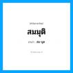 สม-มุด เป็นคำอ่านของคำไหน?, คำในภาษาไทย สม-มุด อ่านว่า สมมุติ