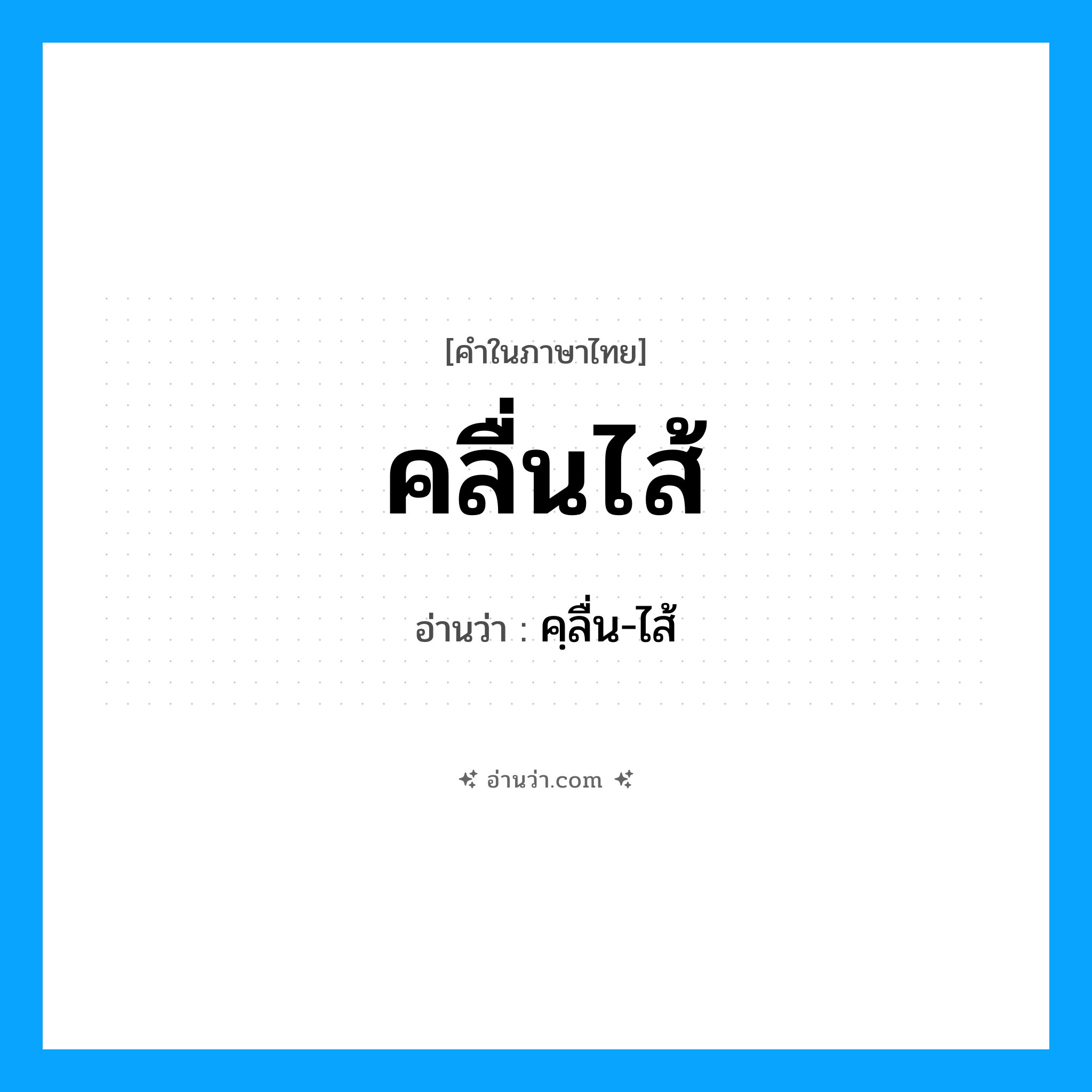 คลื่นไส้ อ่านว่า?, คำในภาษาไทย คลื่นไส้ อ่านว่า คฺลื่น-ไส้
